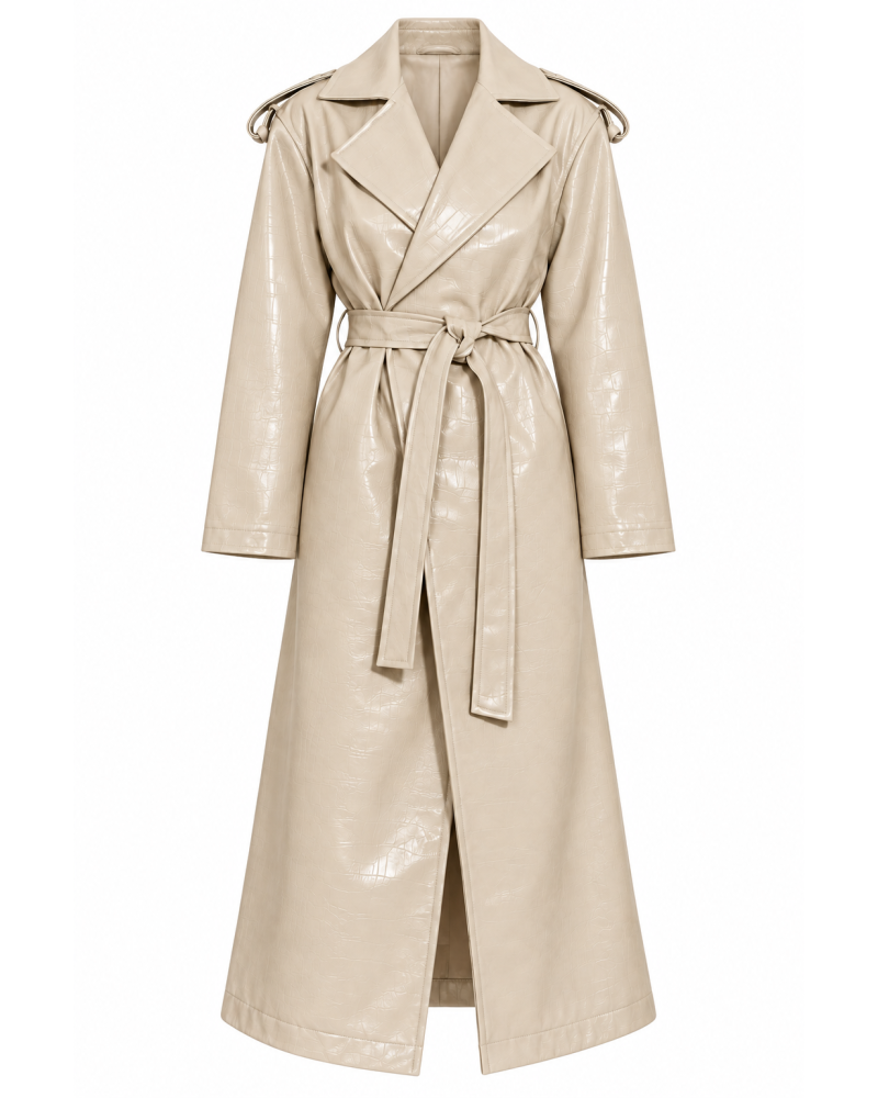 Sophie vanilla eco leather coat 