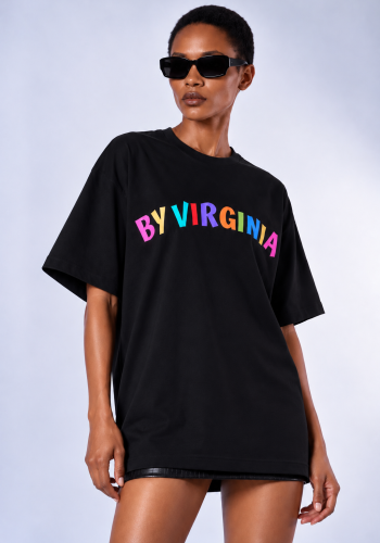 By Virginia black colourful T-shirt 