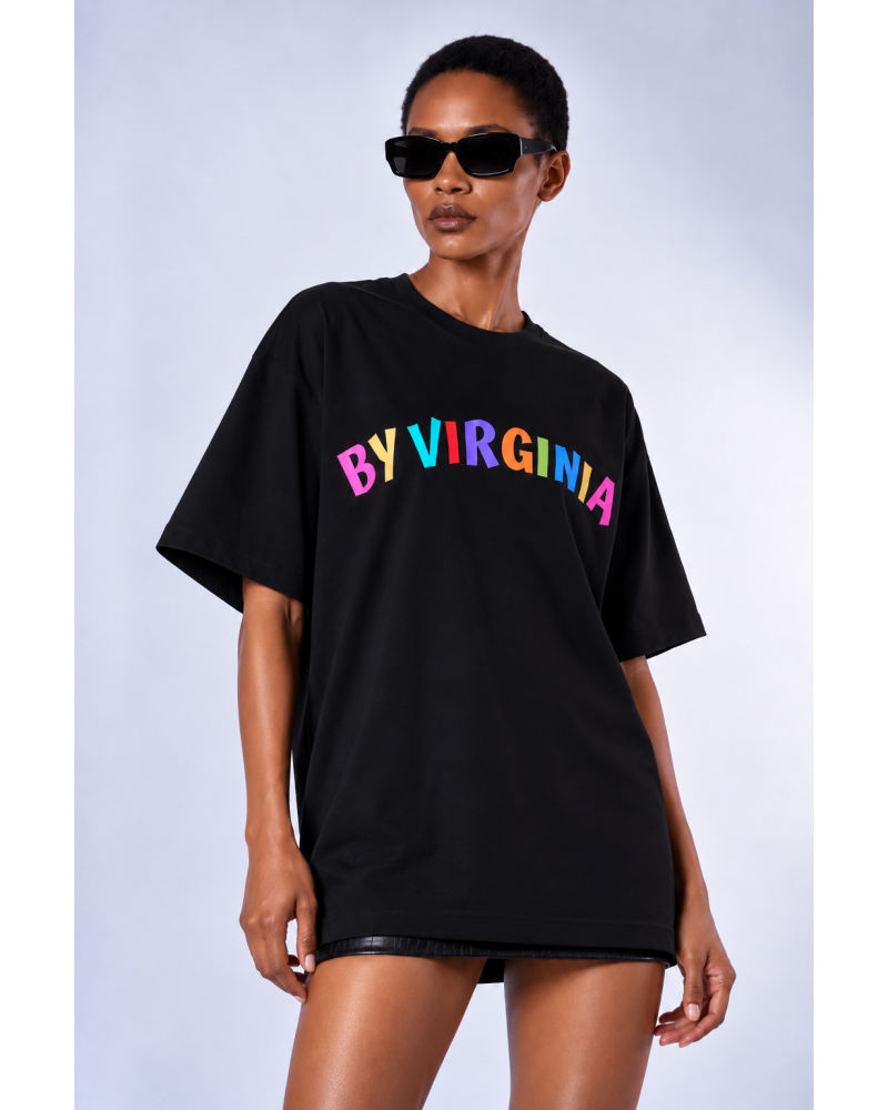 By Virginia black colourful T-shirt 