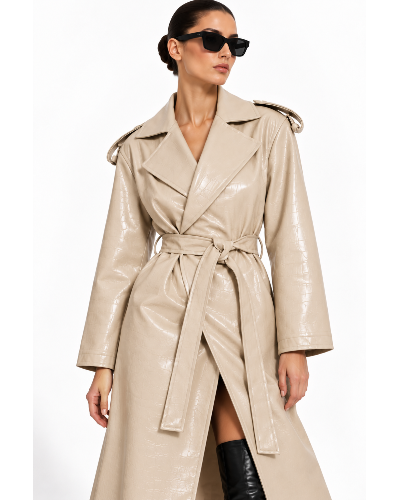 Sophie vanilla eco leather coat 