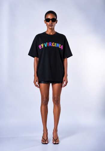 By Virginia black colourful T-shirt 