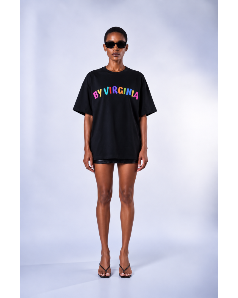 By Virginia black colourful T-shirt 