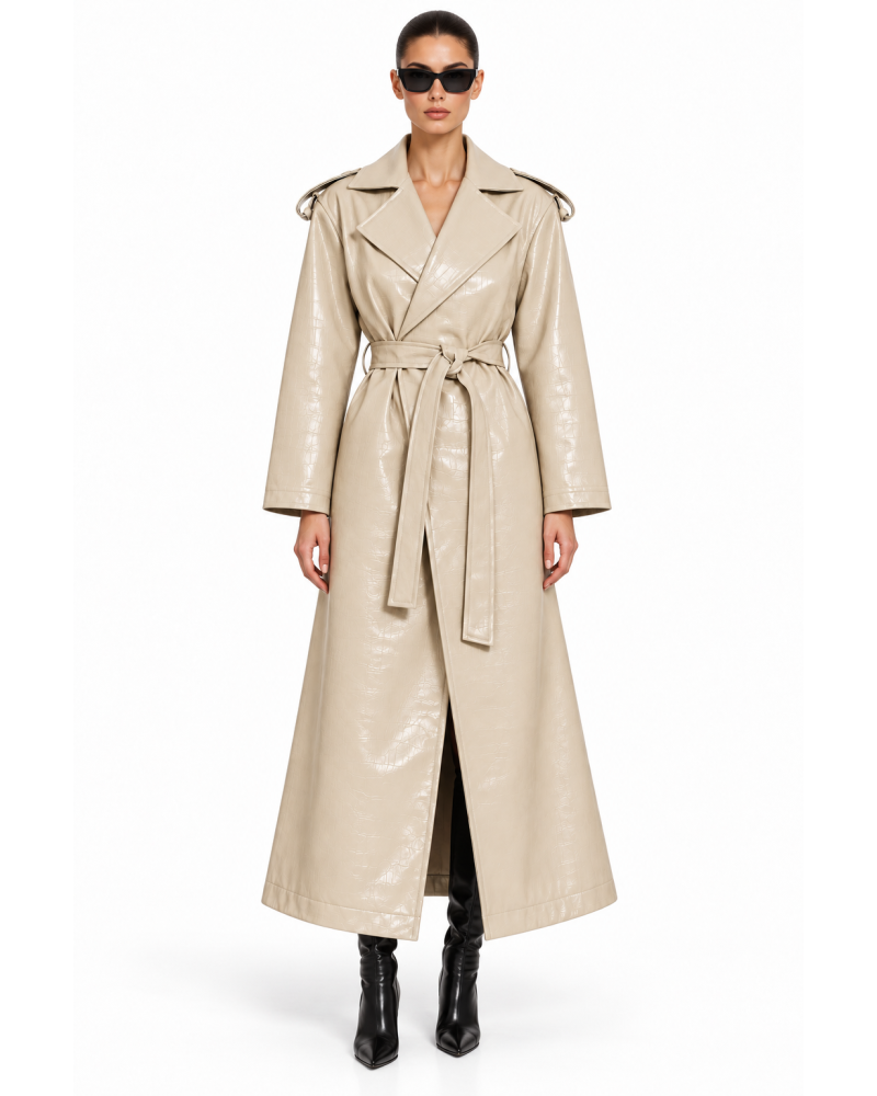 Sophie vanilla eco leather coat 