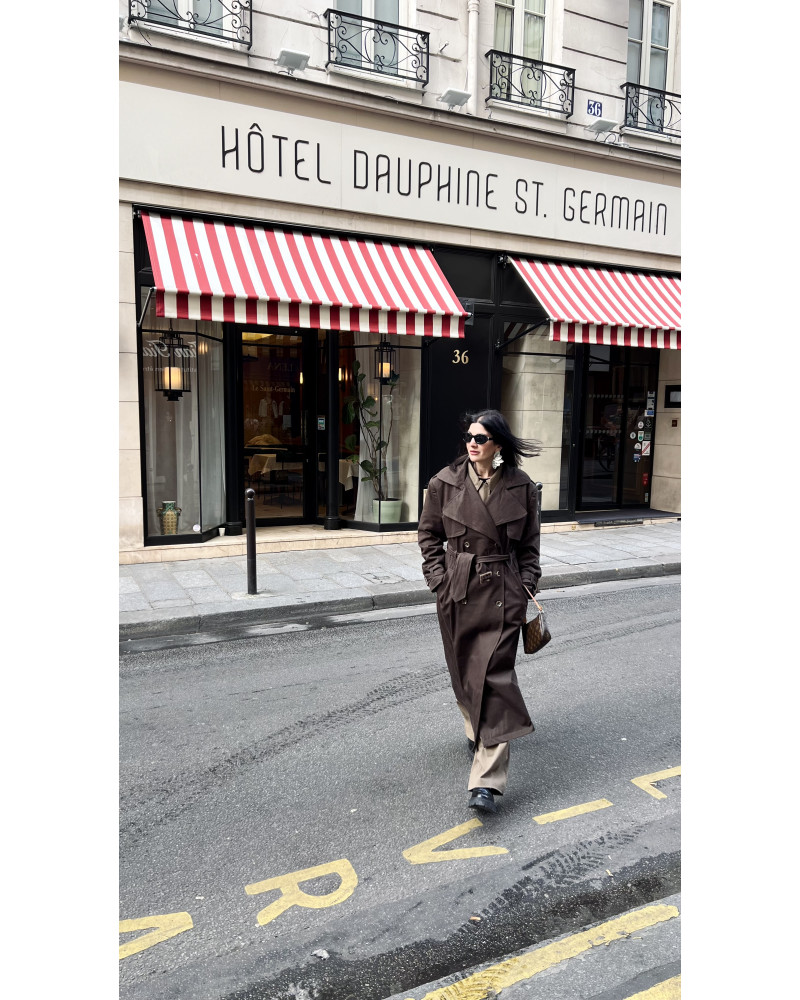 Barbara dark khaki trenchcoat 