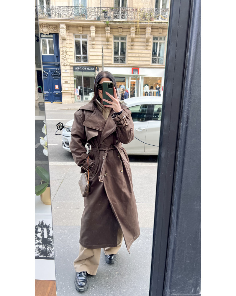 Barbara dark khaki trenchcoat 