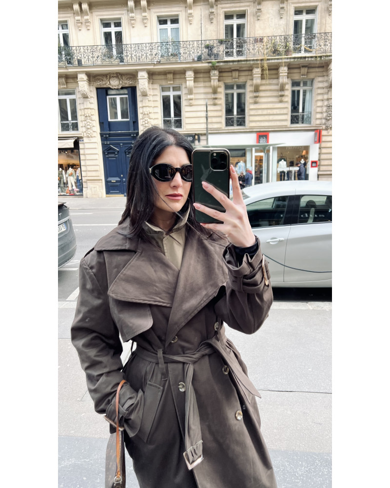 Barbara dark khaki trenchcoat 