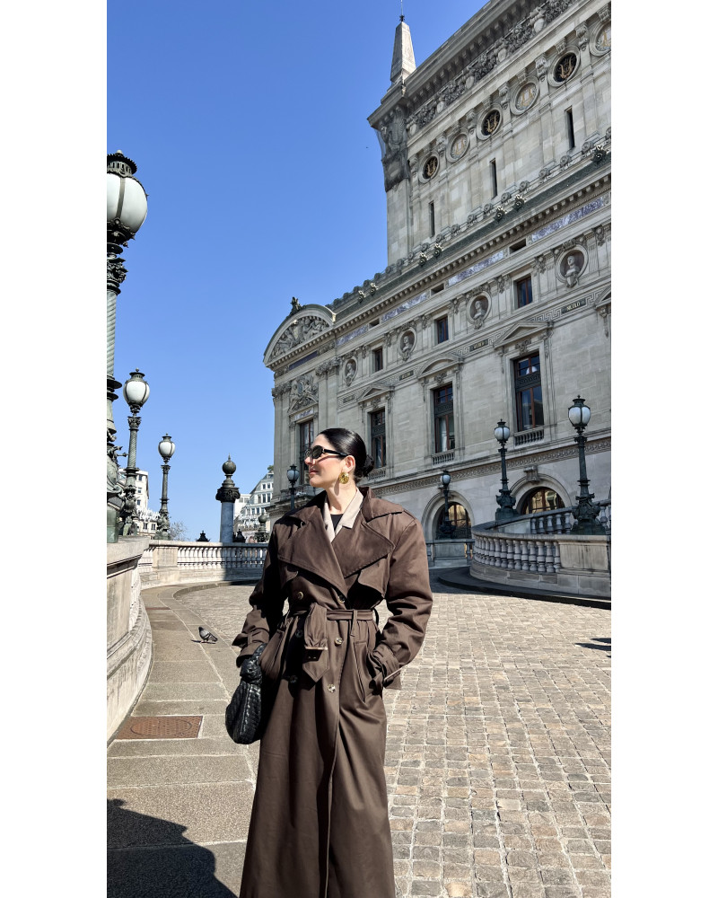 Barbara dark khaki trenchcoat 