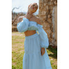 Bardot baby blue vichy crop top 