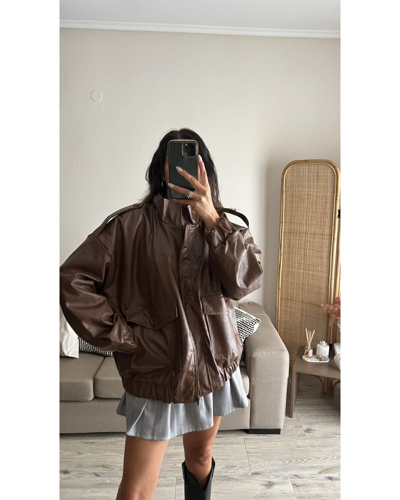 Nicole brown bomber jacket 
