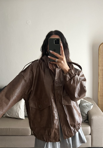 Nicole brown bomber jacket 
