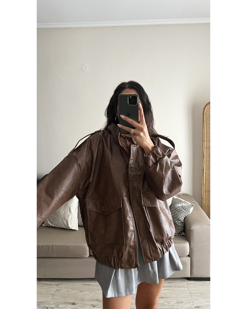 Nicole brown bomber jacket 