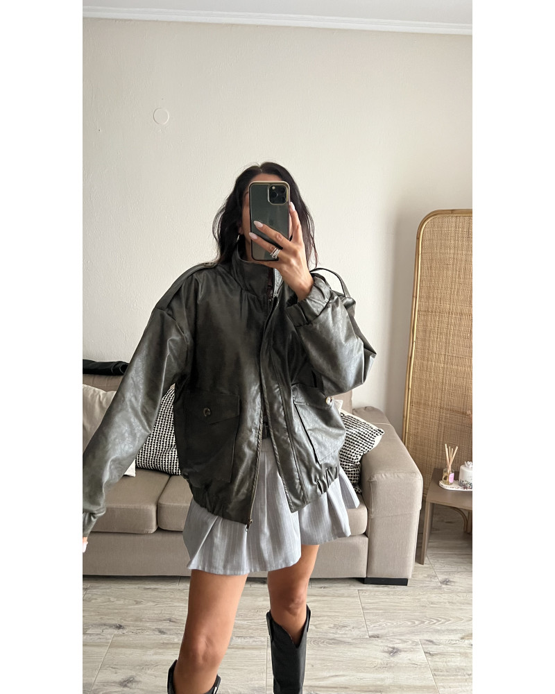 Nicole khaki bomber jacket 