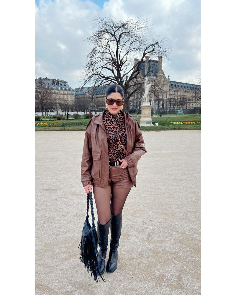 Nicole brown bomber jacket 