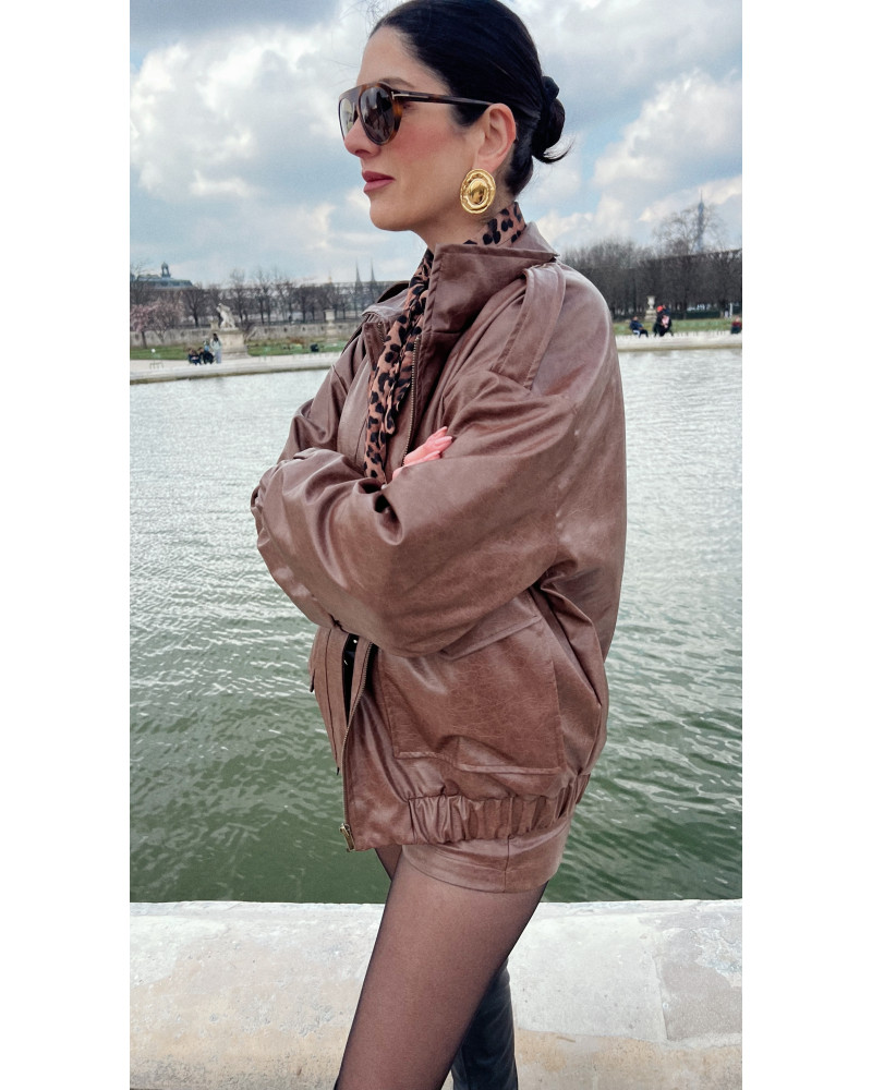 Nicole brown bomber jacket 