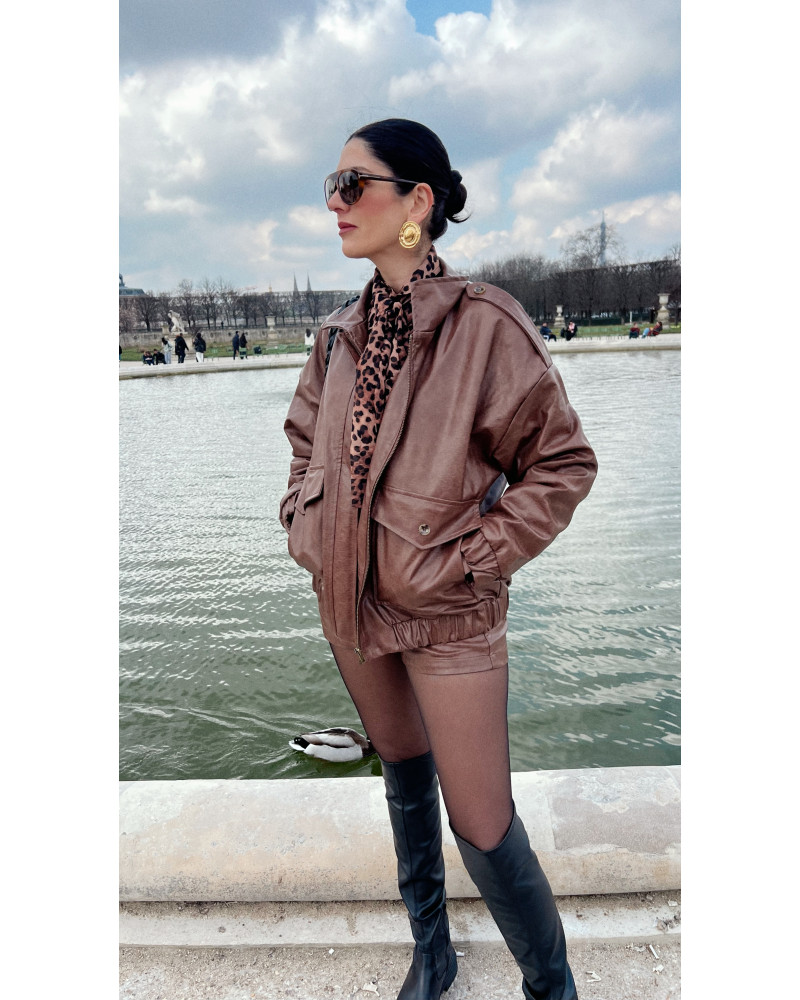 Nicole brown bomber jacket 