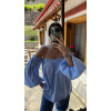 Bardot baby blue top 