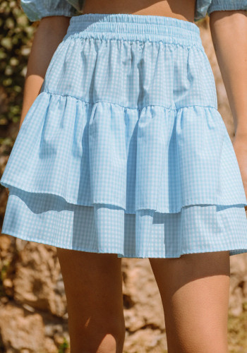 Bardot Vichy baby blue skirt 