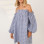 Bardot blue vichy dress 