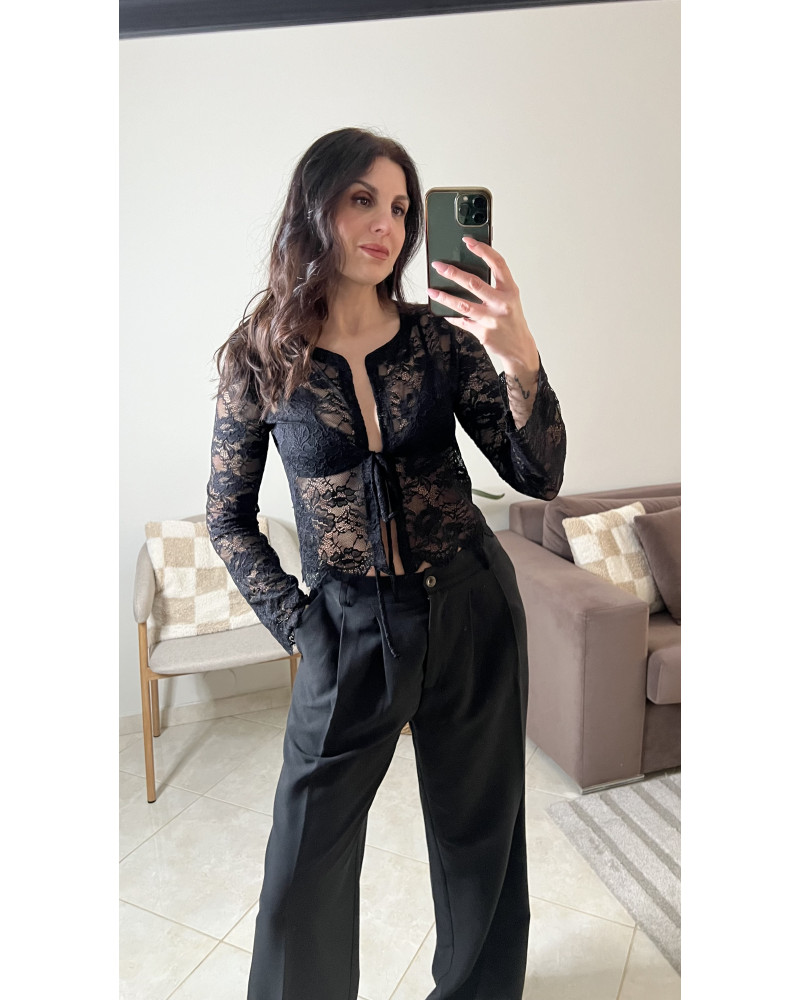 Dolce black lace top 