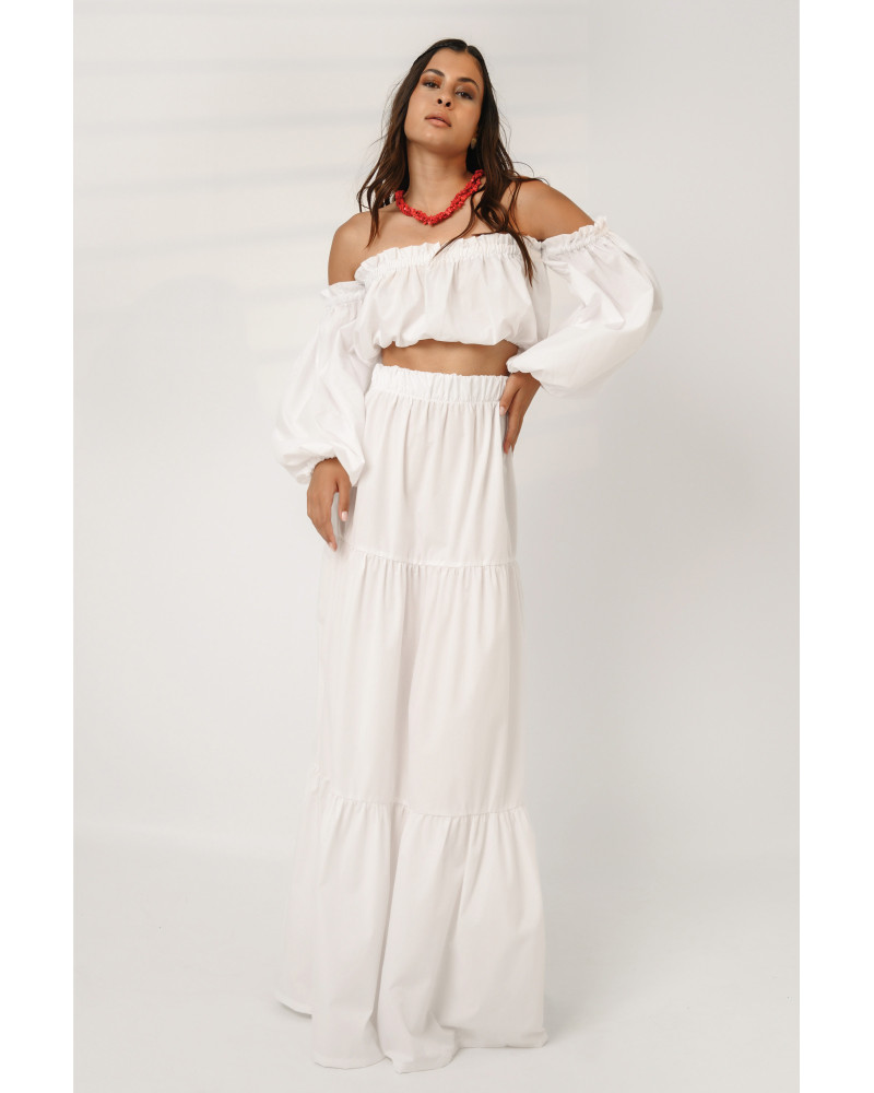 Bardot white crop top 