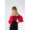 Red Bardot crop top 