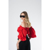 Red Bardot crop top 
