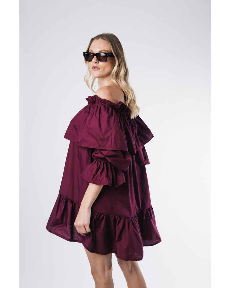 Brigitte burgundy dress 