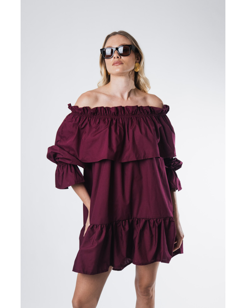Brigitte burgundy dress 
