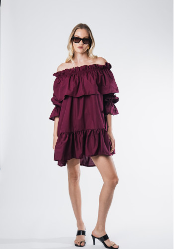 Brigitte burgundy dress 