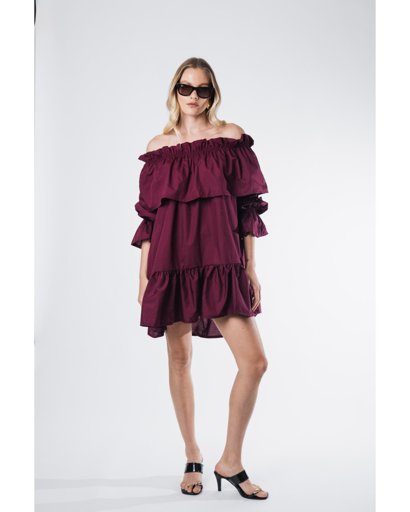 Brigitte burgundy dress 