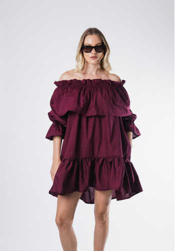 Brigitte burgundy dress 