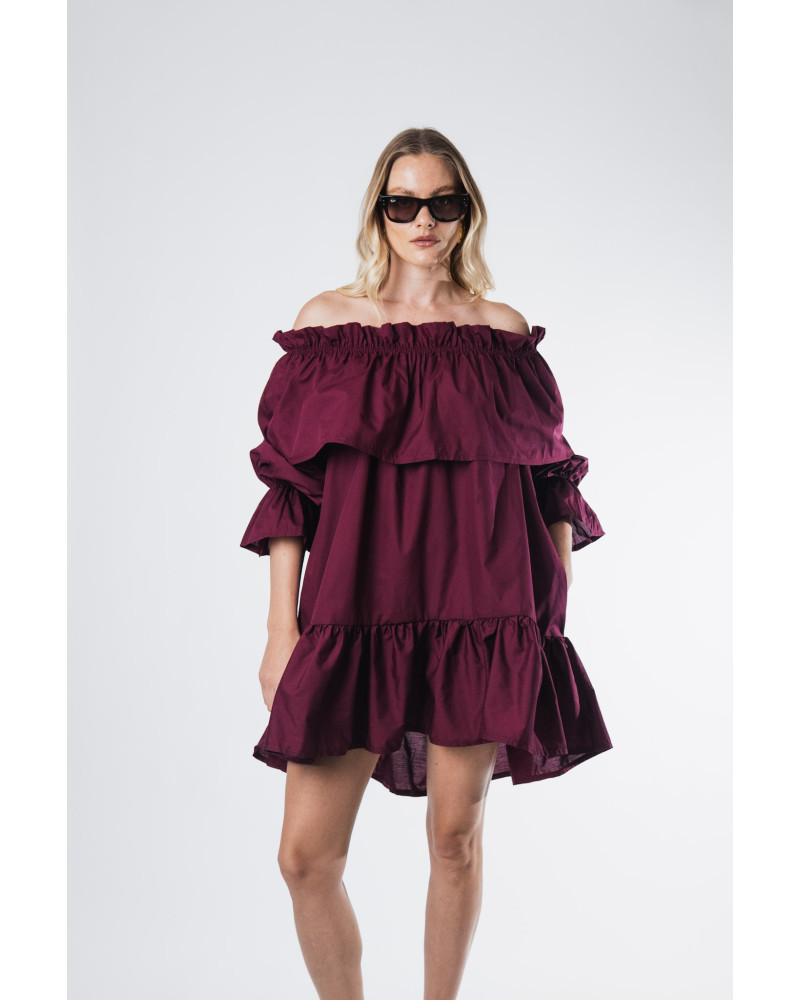 Brigitte burgundy dress 