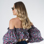 Bardot floral crop top 