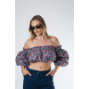 Bardot floral crop top 