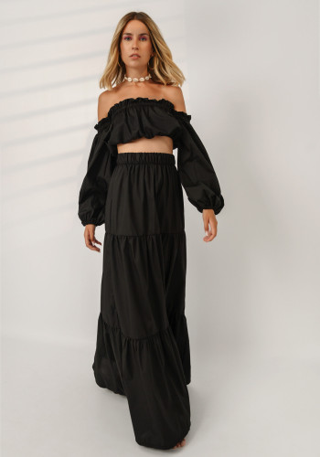Bardot black crop top