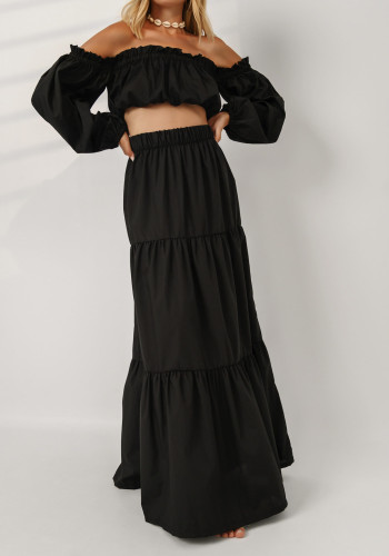 Bardot black crop top