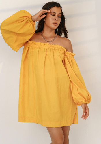 Bardot yellow mini dress 